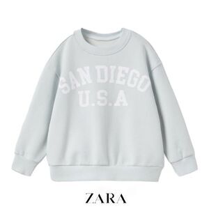 ZARA Kids | Sky Blue | TEXT PRINT SWEATSHIRT